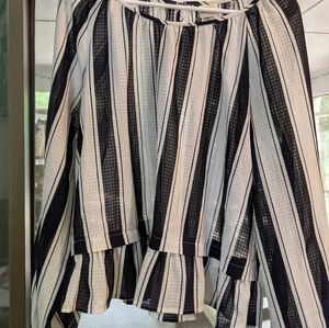 Blue and white striped work shirt